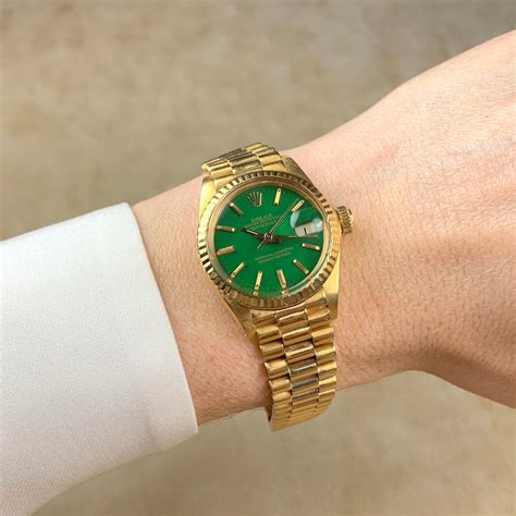 rolex green face women